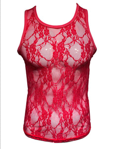 SF MADE LACE TANKS - Hot Pink