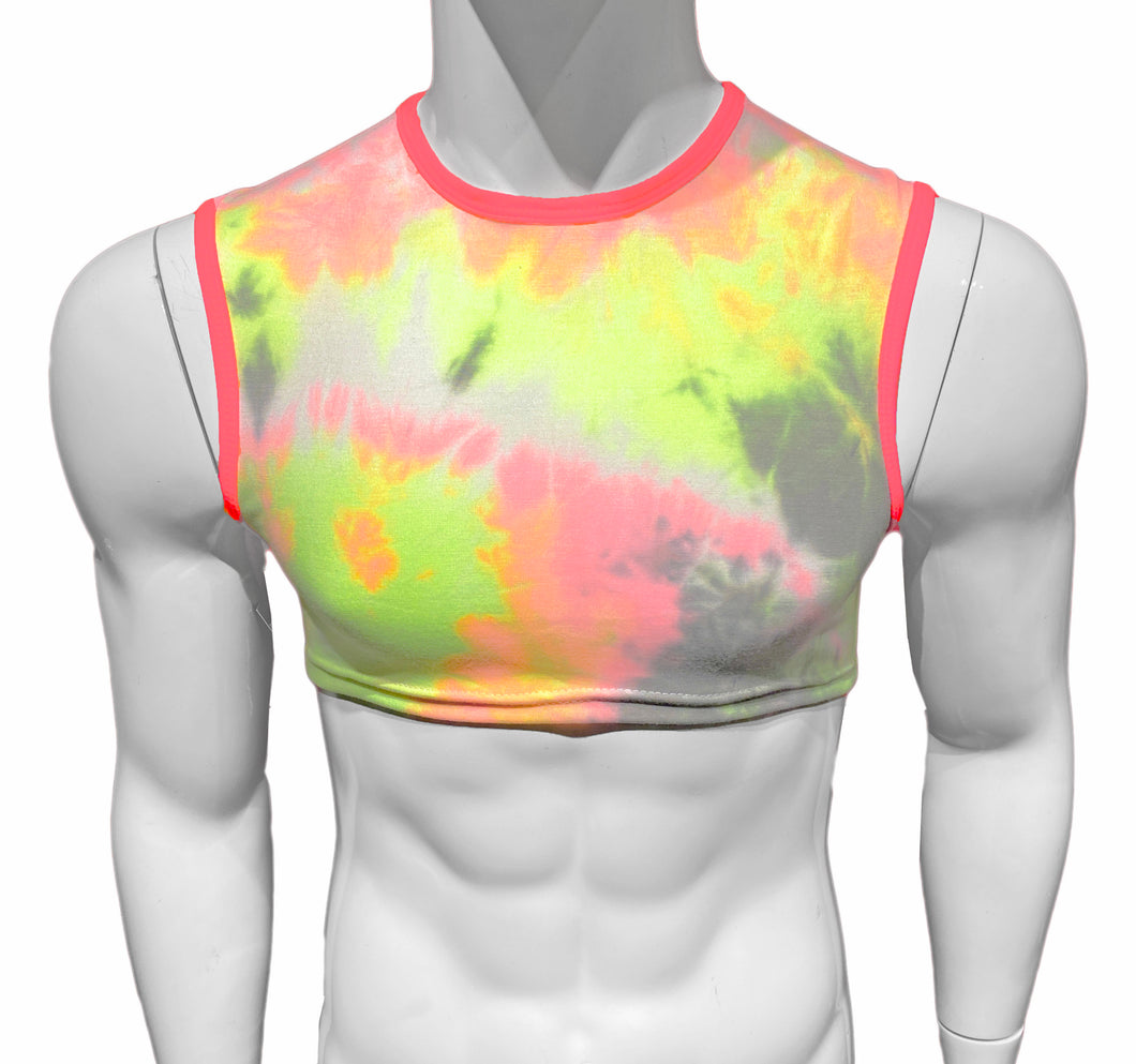 SF Made Tie Dye Crop - Pink Yellow