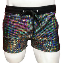 Load image into Gallery viewer, Flat Sequins Shorts - BLACK HOLOGRAPHIC
