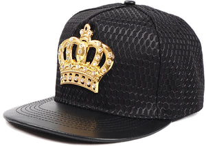BLACK Crown Cap— Rhinestones on Crown