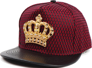 BURGUNDY Crown Cap— Rhinestones on Crown