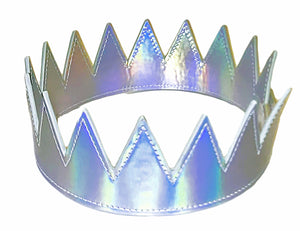 Party Crown -Silver Metallic Iridescent