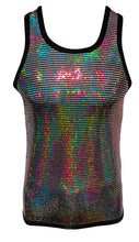 Load image into Gallery viewer, Flat Sequins Tank - Black Holographic
