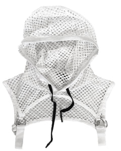 Fishnet Hooded Harness - White