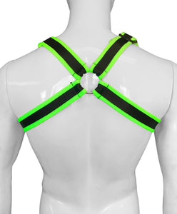 Buckle Harness-Black Neon Green