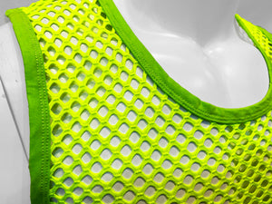 Fishnet Muscle Tank - Neon Green