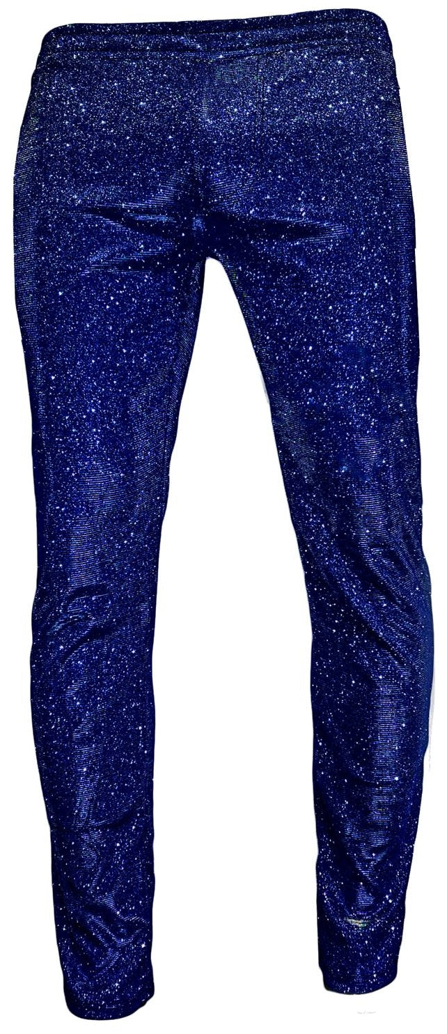 Glitter Elastic Pants - BLUE