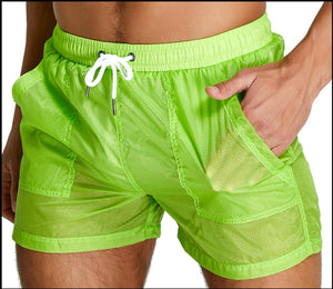 Reveal See Thru Shorts - LIME GREEN
