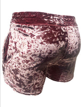 Load image into Gallery viewer, Made in SF CRUSHED VELVET SHORTS - DUSTY ROSE
