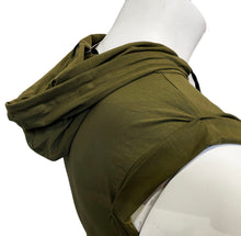 Load image into Gallery viewer, Hooded Crop Tank - Army Green Cotton
