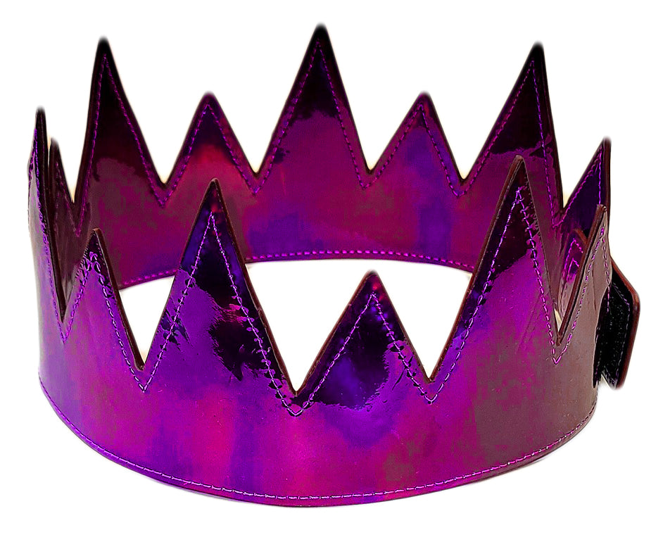 Party Crown -Eggplant Dark Purple Iridescent