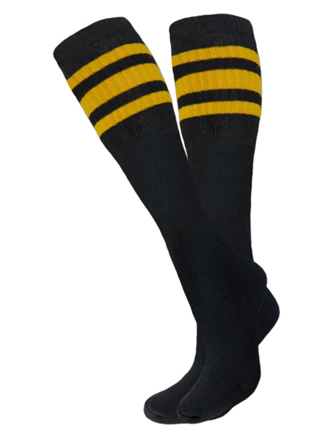 Tube Socks 3 OR 6 Pair Pack - Black Yellow