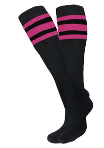 Tube Socks 3 OR 6 Pair Pack - Black Pink