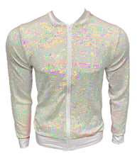 Load image into Gallery viewer, Flat Sequins Jacket - WHITE HOLOGRAPHIC
