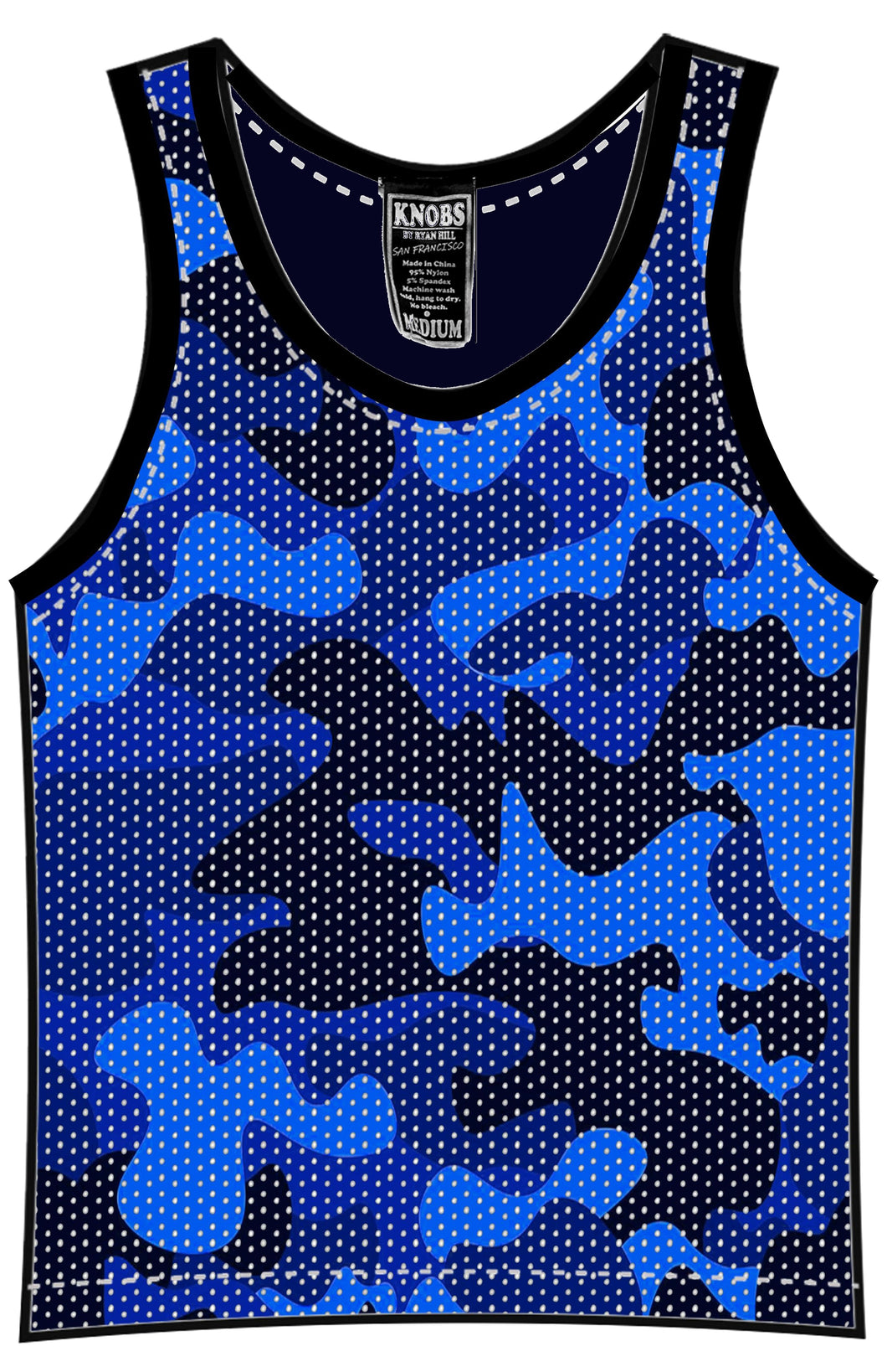 Blue Camouflage Sports Mesh Tank Top