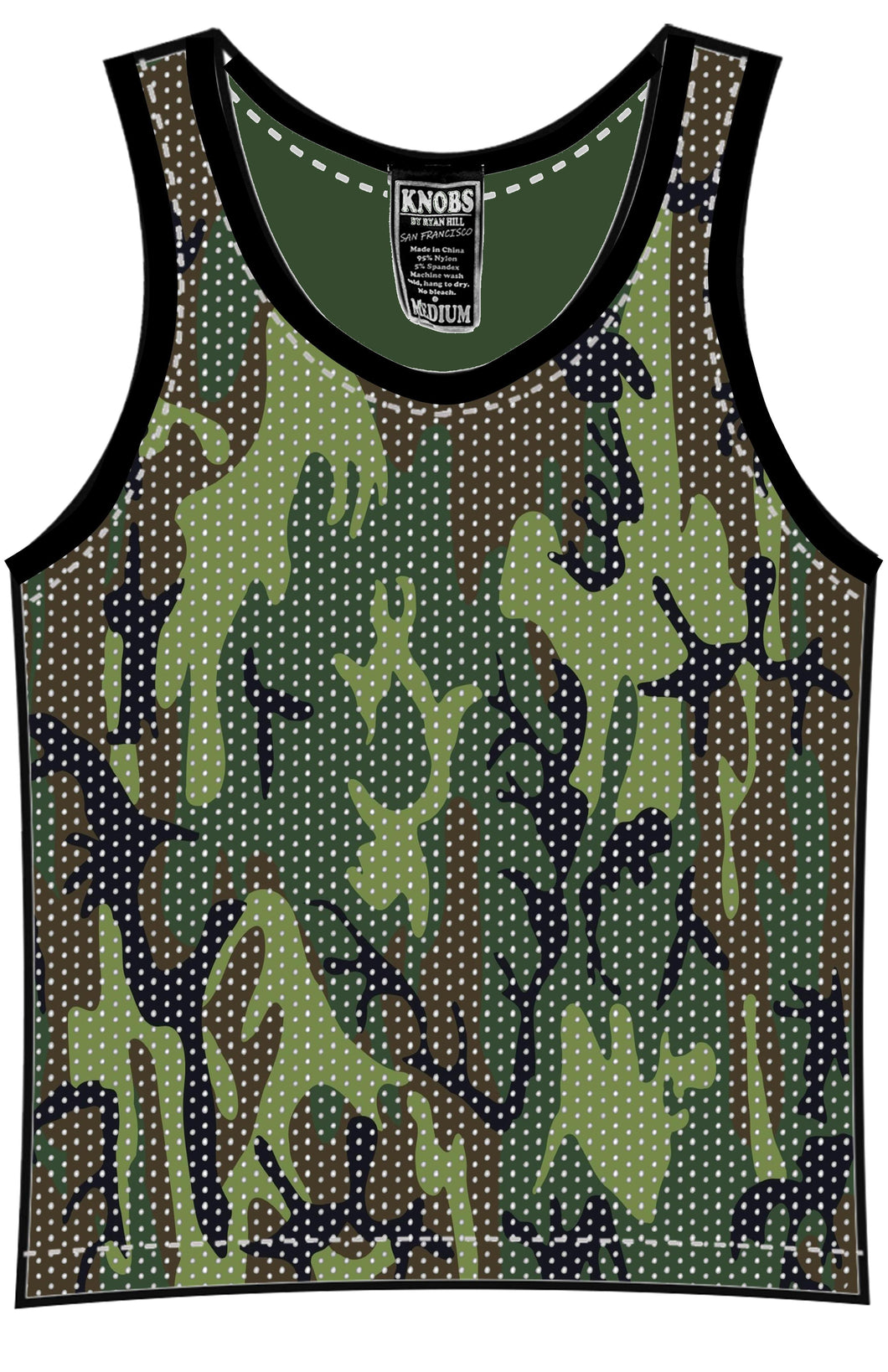 Green Camouflage Sports Mesh Tank Top