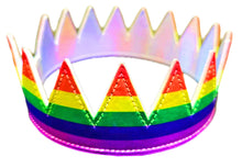 Load image into Gallery viewer, Rainbow Stripes Crown - Reversible Silver - Horizontal
