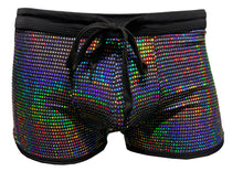 Load image into Gallery viewer, Flat Sequins Booty Shorts - BLACK HOLOGRAPHIC
