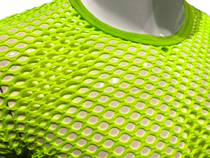 Fishnet Long Sleeve Tee - Neon Green