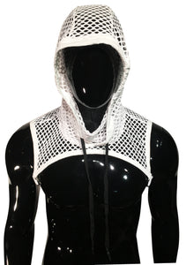 Fishnet Hooded Harness - White