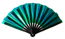 Load image into Gallery viewer, Party Clack Fan - Iridescent Teal / Gold
