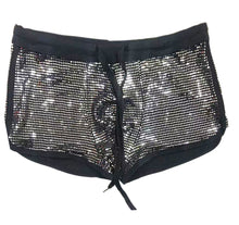 Load image into Gallery viewer, Flat Sequins Booty Shorts - BLACK SILVER
