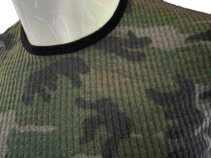 Crop Tank - Camo textured cotton