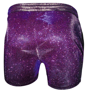 Glitter Shorts with Pockets - Purple