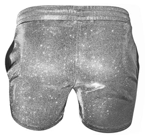 Glitter Shorts with Pockets - Silver