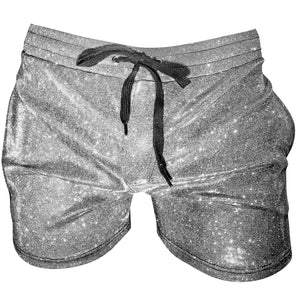 Glitter Shorts with Pockets - Silver