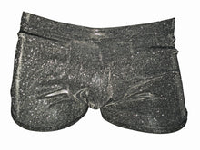 Load image into Gallery viewer, Glitter Booty Shorts with front Pouch - Silver
