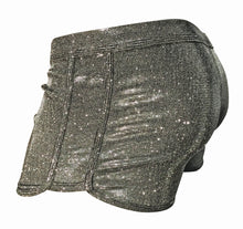 Load image into Gallery viewer, Glitter Booty Shorts with front Pouch - Silver
