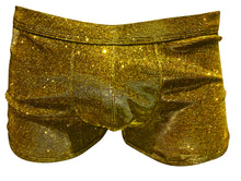 Load image into Gallery viewer, Glitter Booty Shorts with front Pouch - Gold
