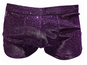 Open Butt Jock Trunk Purple Glitter