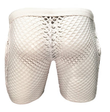 Load image into Gallery viewer, Fishnet Gym Shorts with side pockets - White
