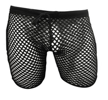 Load image into Gallery viewer, Fishnet Gym Shorts with side pockets - Black
