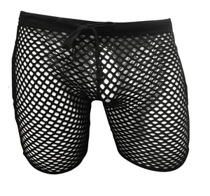 Fishnet Gym Shorts with side pockets - Black