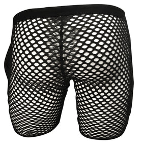 Fishnet Gym Shorts with side pockets - Black