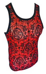 Day of Dead Mesh Tank - Red
