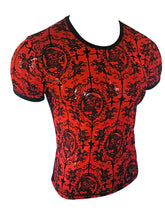 Load image into Gallery viewer, Day of Dead Mesh Tee - Red
