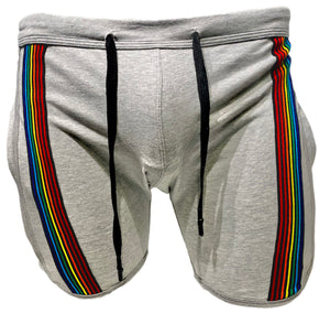 Rainbow Ribbon Shorts - Heather Grey