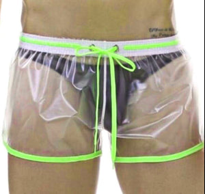 Plastic Shorts With Lime Trim