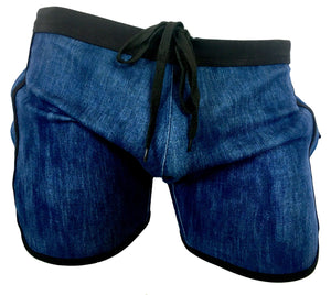Knobs GYM Shorts-Dark Denim Knit