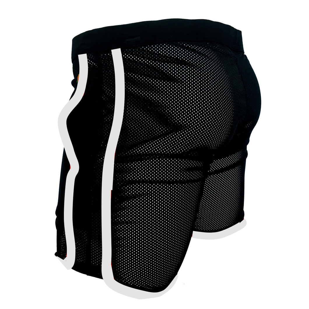 Knobs Sports Mesh GYM Shorts-Black With White
