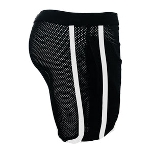 Knobs Sports Mesh GYM Shorts-Black With White