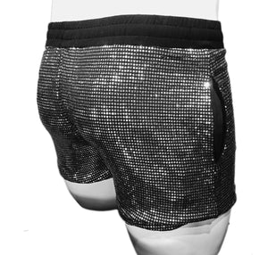 Flat Sequins Shorts - BLACK SILVER