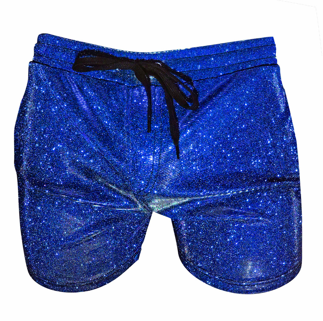 Glitter Shorts with Pockets - Blue