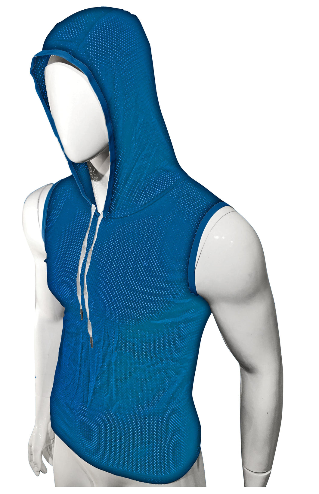 Sports Mesh Hooded Tank Electric Blue