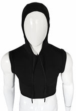 Load image into Gallery viewer, Hooded Crop Tank - Black Cotton
