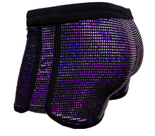 Load image into Gallery viewer, Flat Sequins Booty Shorts - BLACK PURPLE
